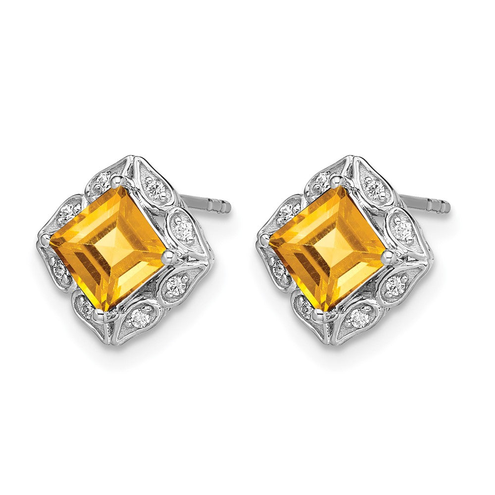 Princess Amethyst and Diamond Earrings
