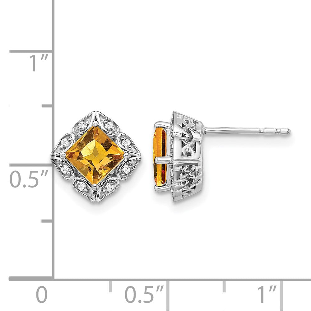 Princess Amethyst and Diamond Earrings
