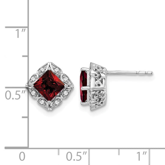 Princess Amethyst and Diamond Earrings