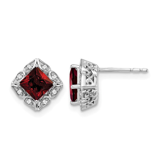 Princess Amethyst and Diamond Earrings