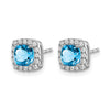 Cushion Gemstone and Diamond Halo Earrings