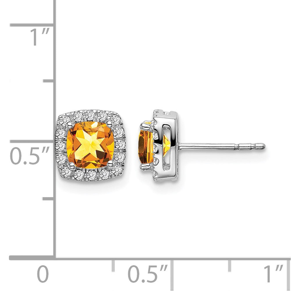 Cushion Gemstone and Diamond Halo Earrings