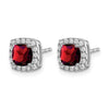 Cushion Gemstone and Diamond Halo Earrings