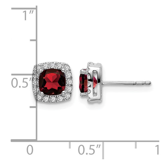 Cushion Gemstone and Diamond Halo Earrings