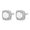 Cushion Gemstone and Diamond Halo Earrings