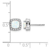 Cushion Gemstone and Diamond Halo Earrings