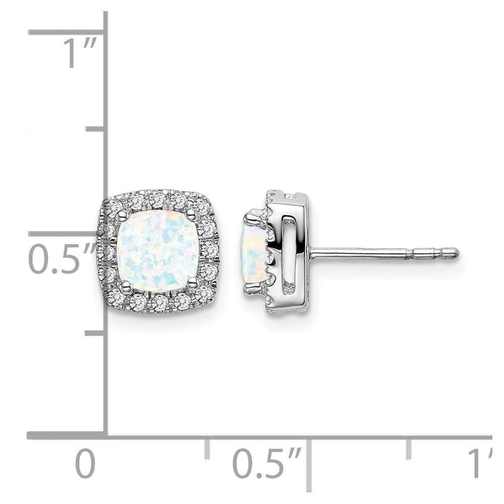 Cushion Gemstone and Diamond Halo Earrings