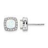Cushion Gemstone and Diamond Halo Earrings