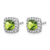 Cushion Gemstone and Diamond Halo Earrings