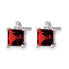 14k White Gold Princess Gemstone and Diamond Earrings