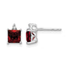 14k White Gold Princess Gemstone and Diamond Earrings