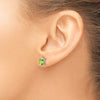 14k White Gold Princess Gemstone and Diamond Earrings