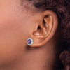 Cushion Gemstone and Diamond Halo Earrings
