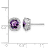 Cushion Gemstone and Diamond Halo Earrings