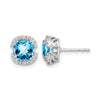 Cushion Gemstone and Diamond Halo Earrings