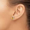 Cushion Gemstone and Diamond Halo Earrings