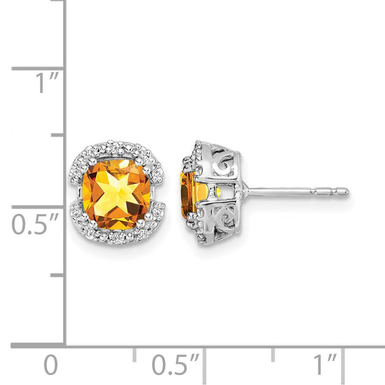 Cushion Gemstone and Diamond Halo Earrings