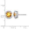 Cushion Gemstone and Diamond Halo Earrings