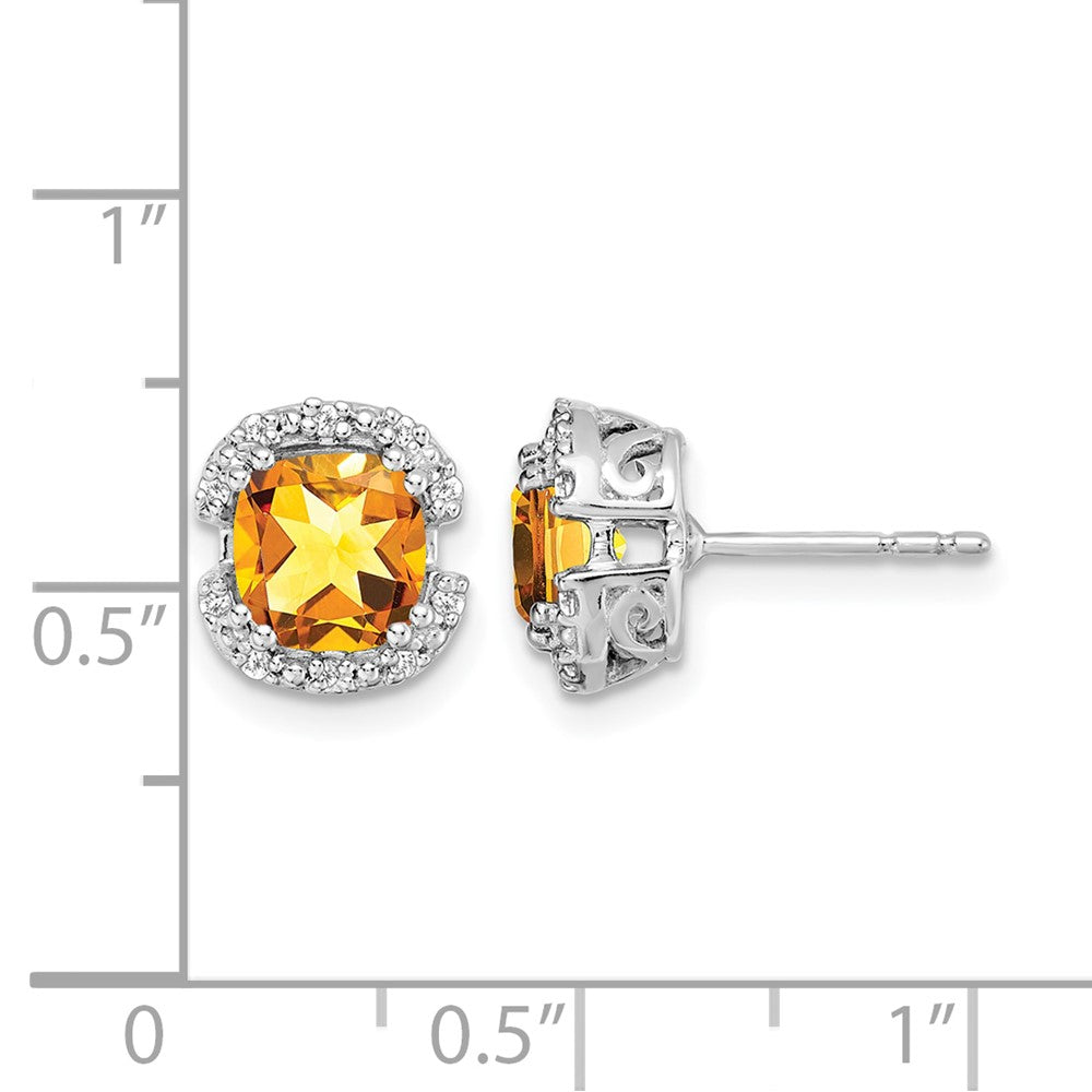 Cushion Gemstone and Diamond Halo Earrings