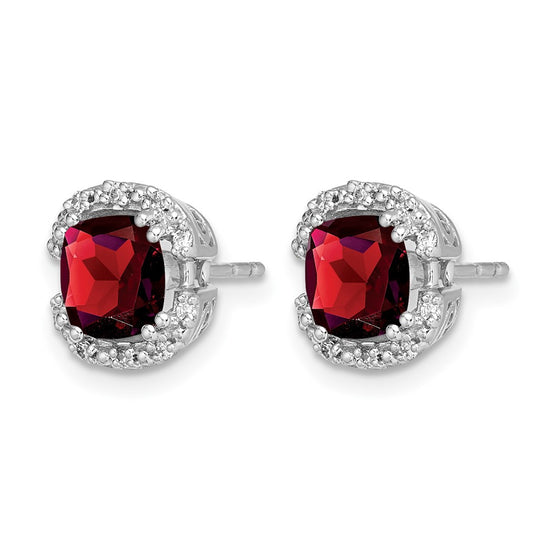 Cushion Gemstone and Diamond Halo Earrings