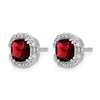 Cushion Gemstone and Diamond Halo Earrings