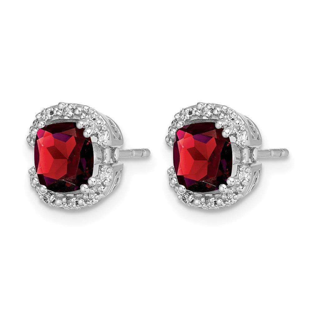 Cushion Gemstone and Diamond Halo Earrings