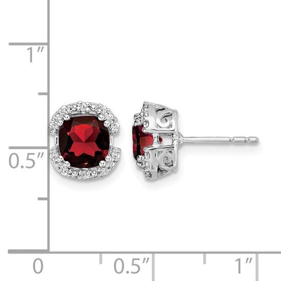 Cushion Gemstone and Diamond Halo Earrings