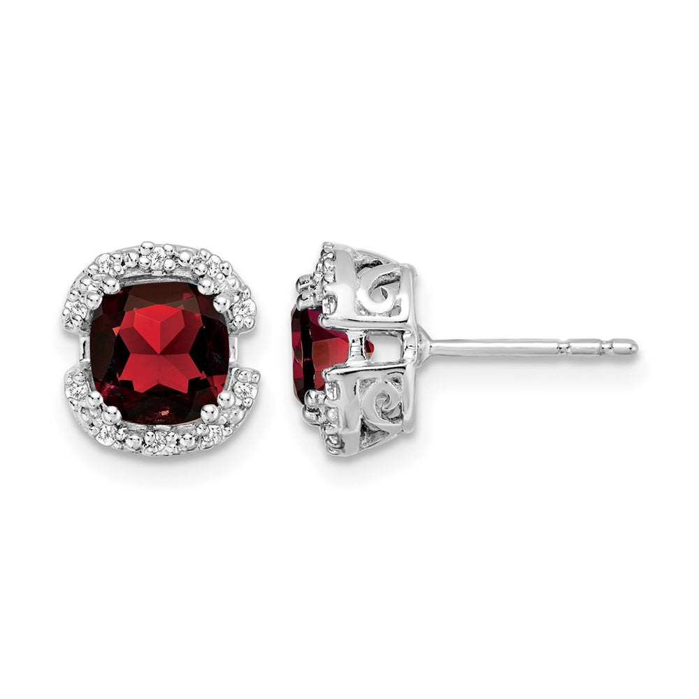 Cushion Gemstone and Diamond Halo Earrings