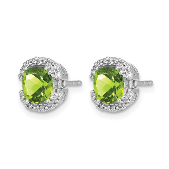 Cushion Gemstone and Diamond Halo Earrings