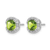 Cushion Gemstone and Diamond Halo Earrings