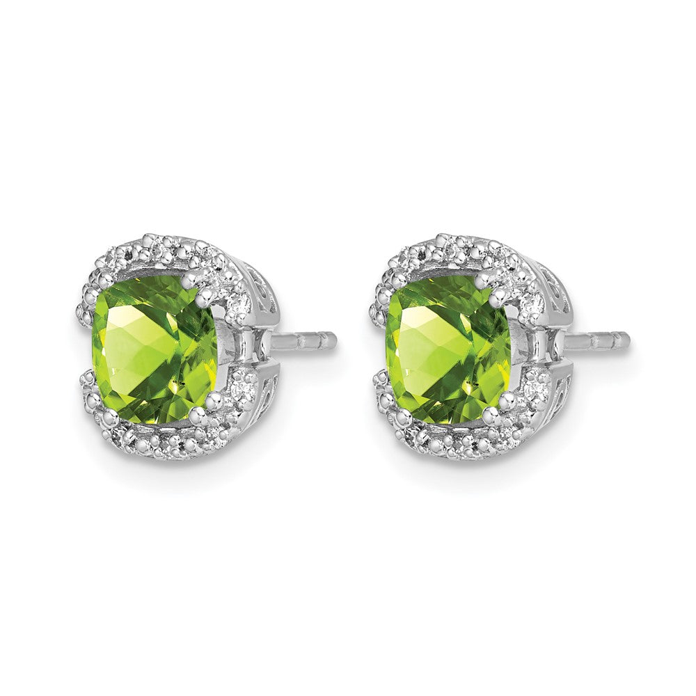 Cushion Gemstone and Diamond Halo Earrings