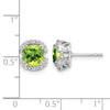 Cushion Gemstone and Diamond Halo Earrings