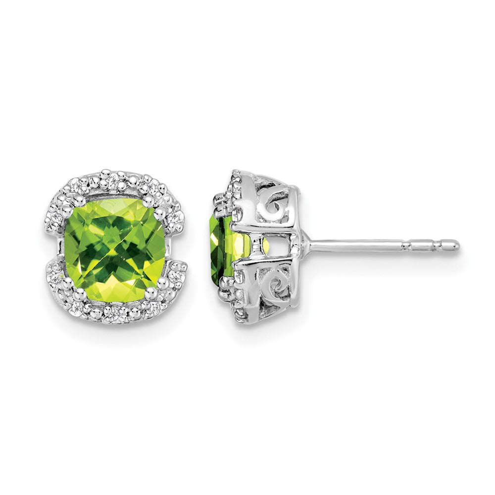 Cushion Gemstone and Diamond Halo Earrings