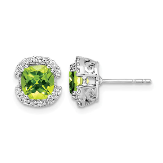 Cushion Gemstone and Diamond Halo Earrings