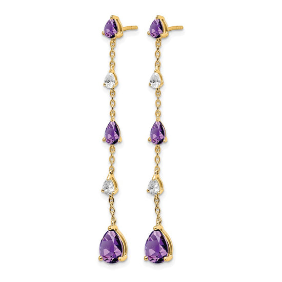 Gemstone & White Topaz Dangle Earrings