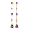 Gemstone & White Topaz Dangle Earrings