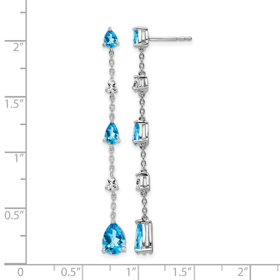 Gemstone & White Topaz Dangle Earrings