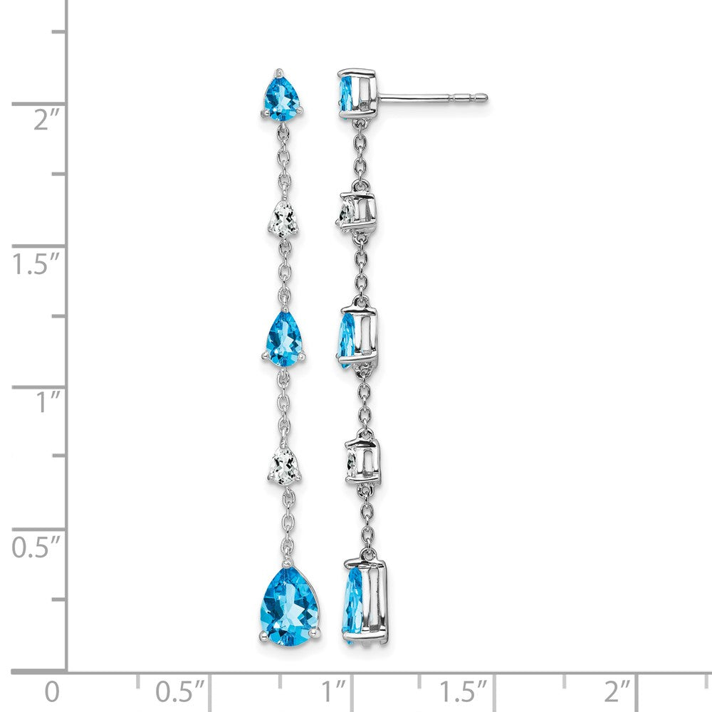 Gemstone & White Topaz Dangle Earrings