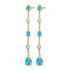 Gemstone & White Topaz Dangle Earrings