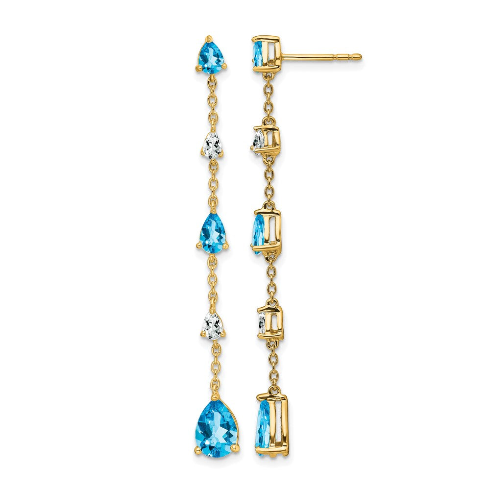 Gemstone & White Topaz Dangle Earrings