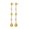 14k Citrine and White Topaz Dangle Earrings