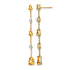 14k Citrine and White Topaz Dangle Earrings