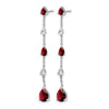 Gemstone & White Topaz Dangle Earrings