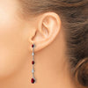 Gemstone & White Topaz Dangle Earrings