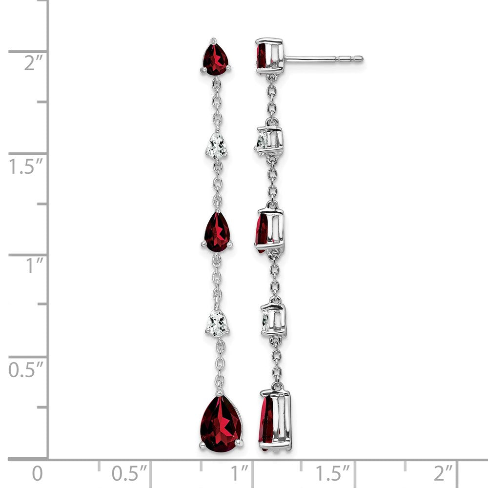 Gemstone & White Topaz Dangle Earrings