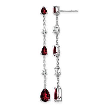 Gemstone & White Topaz Dangle Earrings