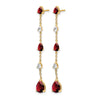 Gemstone & White Topaz Dangle Earrings