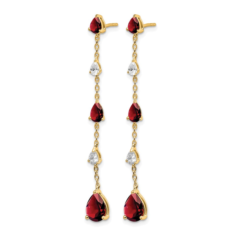 Gemstone & White Topaz Dangle Earrings