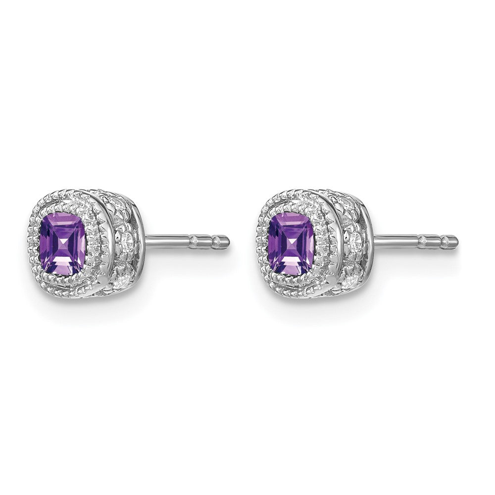 Cushion Gemstone and Diamond Earrings