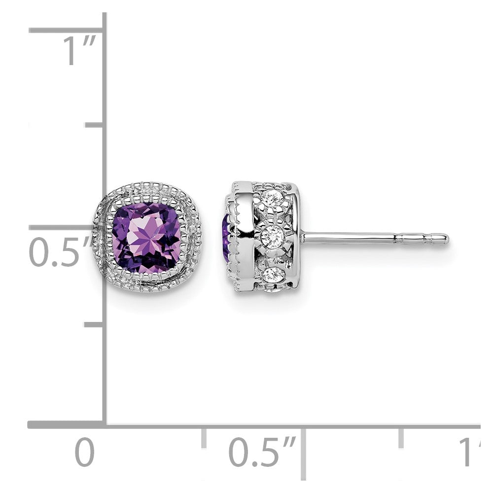 Cushion Gemstone and Diamond Earrings